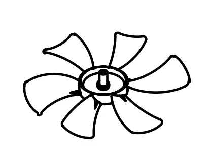 BVC0466-00 – VENTLINE/DEX Fan Blade, For Ventline 12 Volt Ventline Ventdome 6 Inch Diameter x 1/8 Inch Diameter Shaft